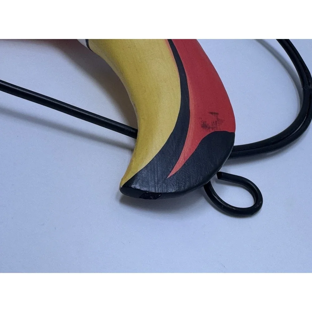 Red Toucan Yellow HANGING Talavara Jungle WOOD Tropical HAND CARVED PAINTED VTG